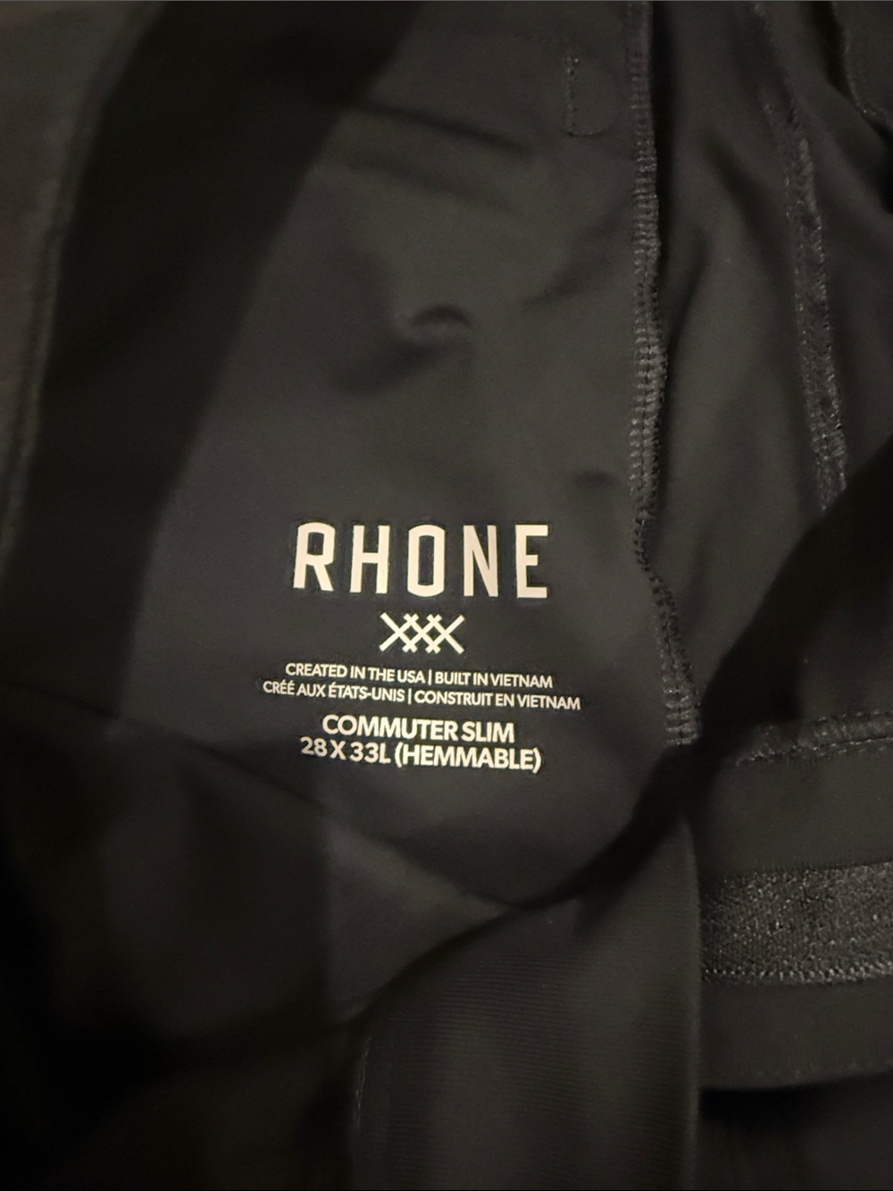 RHONE Commuter Slim Chinos in Black